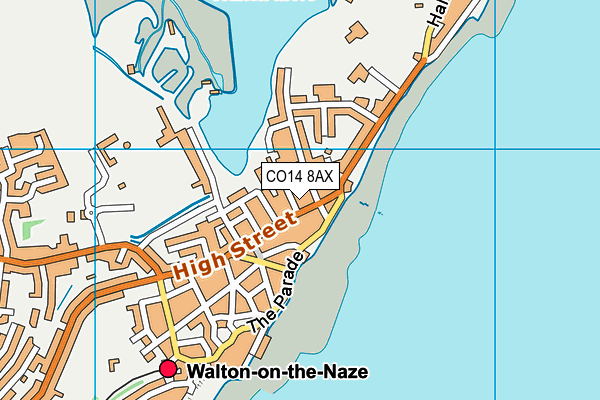 CO14 8AX map - OS VectorMap District (Ordnance Survey) CO14 8AX map - OS VectorMap District (Ordnance Survey)