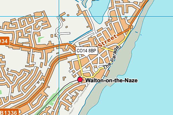 CO14 8BP map - OS VectorMap District (Ordnance Survey) CO14 8BP map - OS VectorMap District (Ordnance Survey)