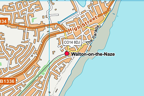 CO14 8DJ map - OS VectorMap District (Ordnance Survey) CO14 8DJ map - OS VectorMap District (Ordnance Survey)