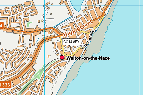 CO14 8EY map - OS VectorMap District (Ordnance Survey) CO14 8EY map - OS VectorMap District (Ordnance Survey)