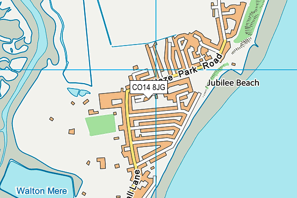 CO14 8JG map - OS VectorMap District (Ordnance Survey) CO14 8JG map - OS VectorMap District (Ordnance Survey)