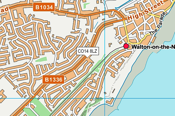 CO14 8LZ map - OS VectorMap District (Ordnance Survey) CO14 8LZ map - OS VectorMap District (Ordnance Survey)