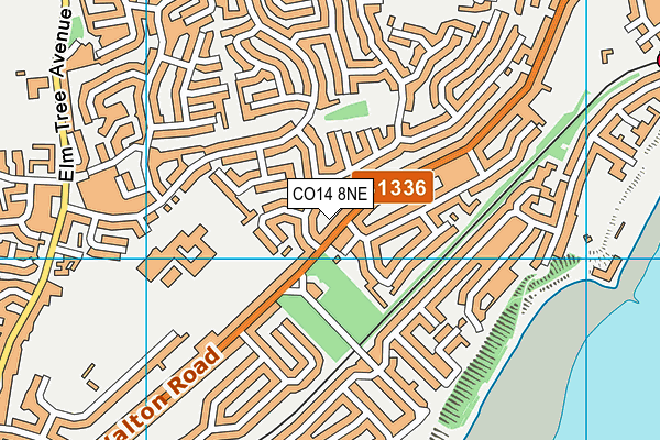 CO14 8NE map - OS VectorMap District (Ordnance Survey) CO14 8NE map - OS VectorMap District (Ordnance Survey)
