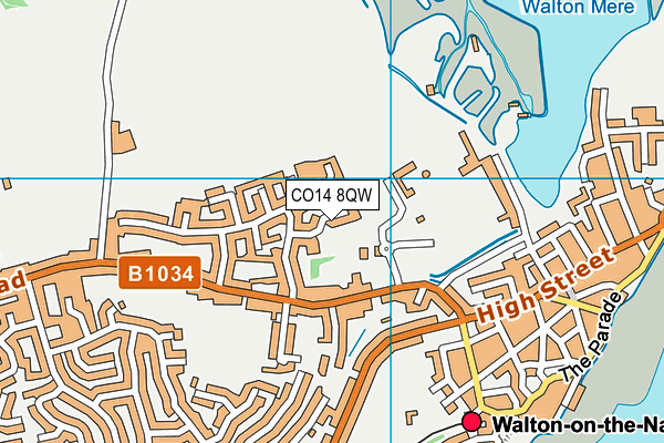 CO14 8QW map - OS VectorMap District (Ordnance Survey) CO14 8QW map - OS VectorMap District (Ordnance Survey)