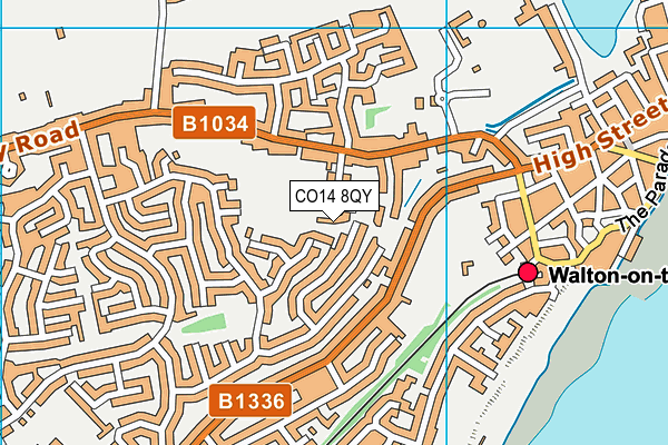 CO14 8QY map - OS VectorMap District (Ordnance Survey) CO14 8QY map - OS VectorMap District (Ordnance Survey)