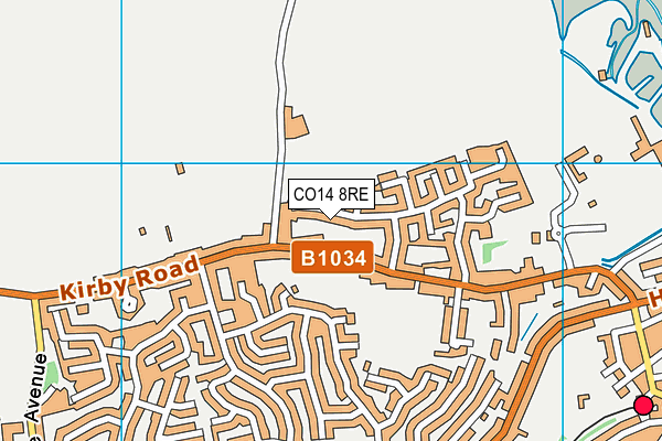 CO14 8RE map - OS VectorMap District (Ordnance Survey) CO14 8RE map - OS VectorMap District (Ordnance Survey)