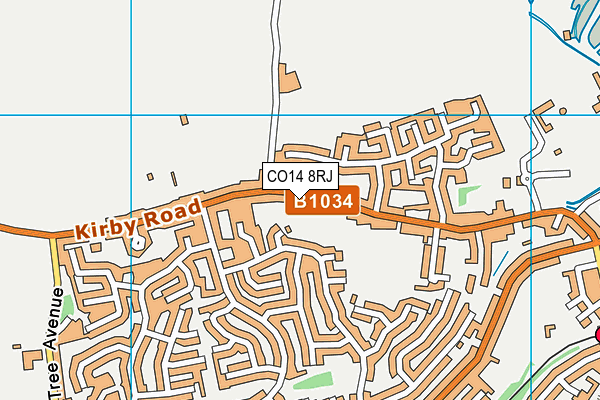 CO14 8RJ map - OS VectorMap District (Ordnance Survey) CO14 8RJ map - OS VectorMap District (Ordnance Survey)
