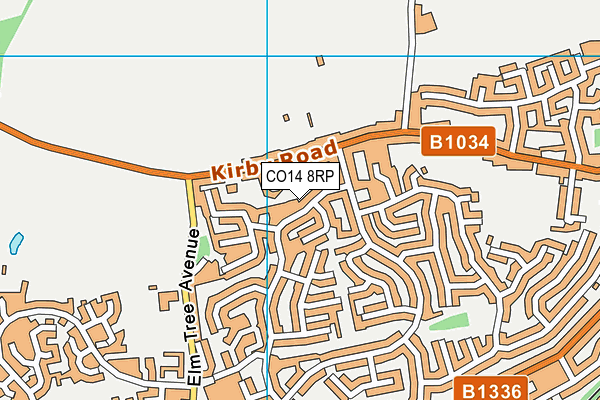 CO14 8RP map - OS VectorMap District (Ordnance Survey) CO14 8RP map - OS VectorMap District (Ordnance Survey)