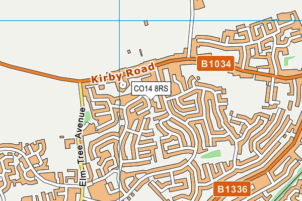 CO14 8RS map - OS VectorMap District (Ordnance Survey) CO14 8RS map - OS VectorMap District (Ordnance Survey)