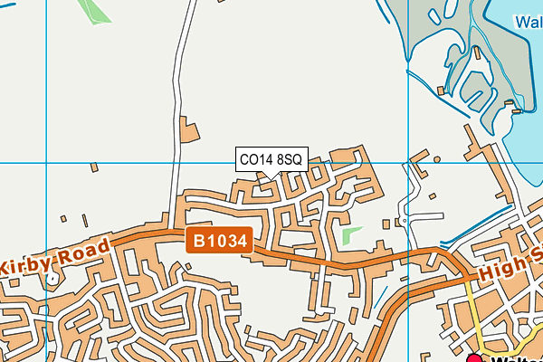 CO14 8SQ map - OS VectorMap District (Ordnance Survey) CO14 8SQ map - OS VectorMap District (Ordnance Survey)