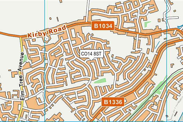CO14 8ST map - OS VectorMap District (Ordnance Survey) CO14 8ST map - OS VectorMap District (Ordnance Survey)