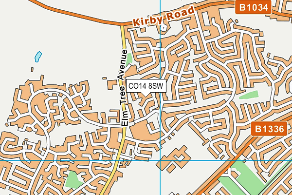 CO14 8SW map - OS VectorMap District (Ordnance Survey) CO14 8SW map - OS VectorMap District (Ordnance Survey)