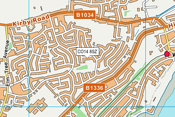 CO14 8SZ map - OS VectorMap District (Ordnance Survey) CO14 8SZ map - OS VectorMap District (Ordnance Survey)