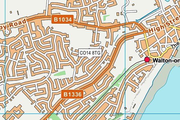 CO14 8TG map - OS VectorMap District (Ordnance Survey)
