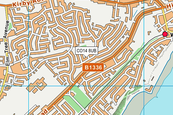 CO14 8UB map - OS VectorMap District (Ordnance Survey) CO14 8UB map - OS VectorMap District (Ordnance Survey)