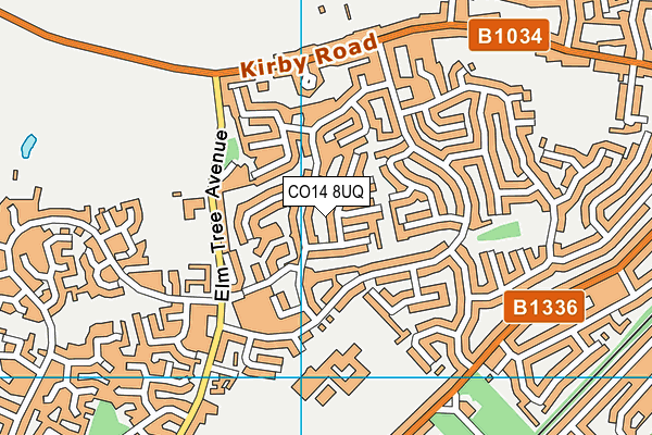 CO14 8UQ map - OS VectorMap District (Ordnance Survey)