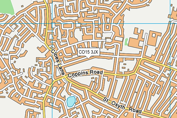 CO15 3JX map - OS VectorMap District (Ordnance Survey) CO15 3JX map - OS VectorMap District (Ordnance Survey)