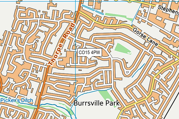 CO15 4PW map - OS VectorMap District (Ordnance Survey)