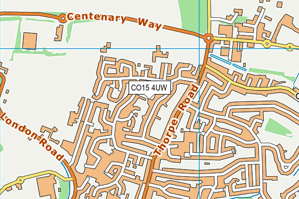 CO15 4UW map - OS VectorMap District (Ordnance Survey) CO15 4UW map - OS VectorMap District (Ordnance Survey)