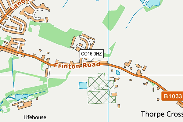 CO16 0HZ map - OS VectorMap District (Ordnance Survey)