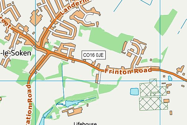 CO16 0JE map - OS VectorMap District (Ordnance Survey)