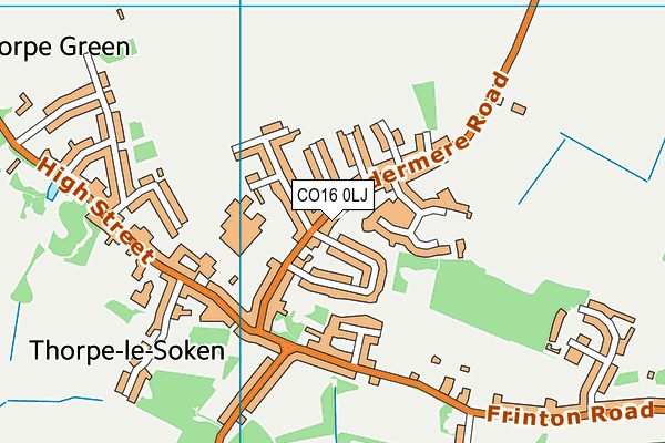 CO16 0LJ map - OS VectorMap District (Ordnance Survey) CO16 0LJ map - OS VectorMap District (Ordnance Survey)