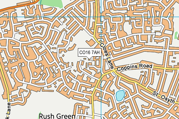 CO16 7AH map - OS VectorMap District (Ordnance Survey) CO16 7AH map - OS VectorMap District (Ordnance Survey)