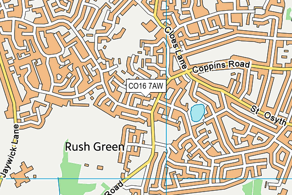 CO16 7AW map - OS VectorMap District (Ordnance Survey) CO16 7AW map - OS VectorMap District (Ordnance Survey)
