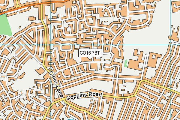 CO16 7BT map - OS VectorMap District (Ordnance Survey)