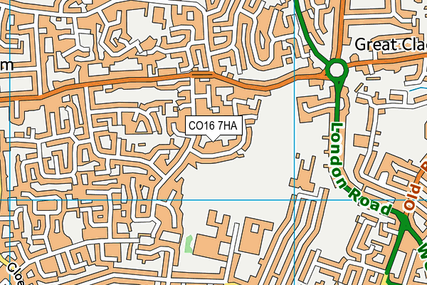 CO16 7HA map - OS VectorMap District (Ordnance Survey) CO16 7HA map - OS VectorMap District (Ordnance Survey)
