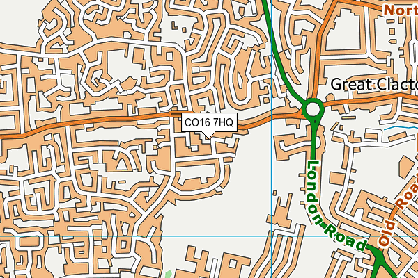 CO16 7HQ map - OS VectorMap District (Ordnance Survey) CO16 7HQ map - OS VectorMap District (Ordnance Survey)