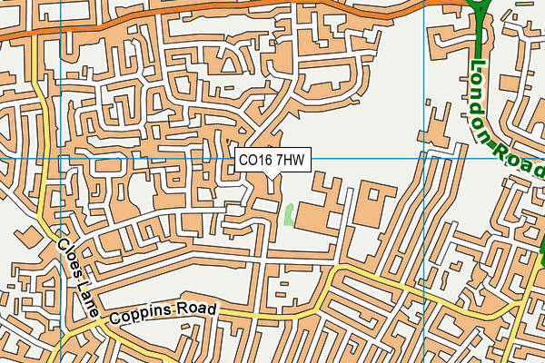 CO16 7HW map - OS VectorMap District (Ordnance Survey) CO16 7HW map - OS VectorMap District (Ordnance Survey)
