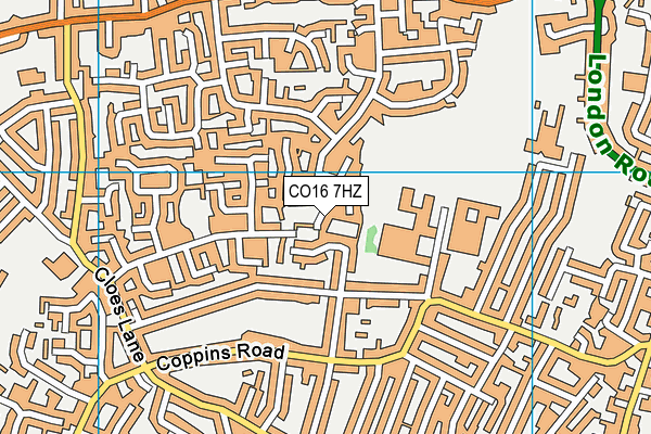 CO16 7HZ map - OS VectorMap District (Ordnance Survey) CO16 7HZ map - OS VectorMap District (Ordnance Survey)