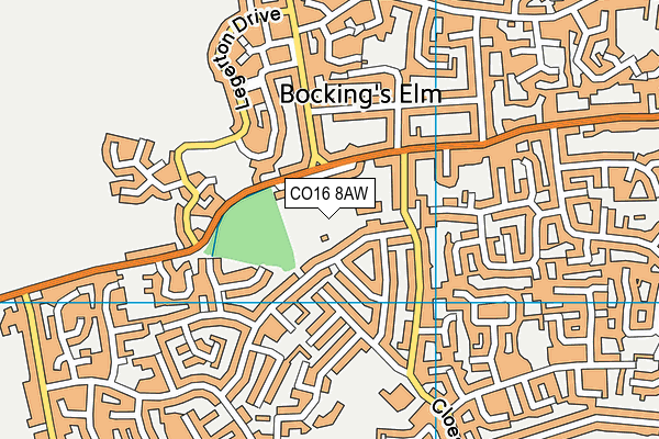 CO16 8AW map - OS VectorMap District (Ordnance Survey)
