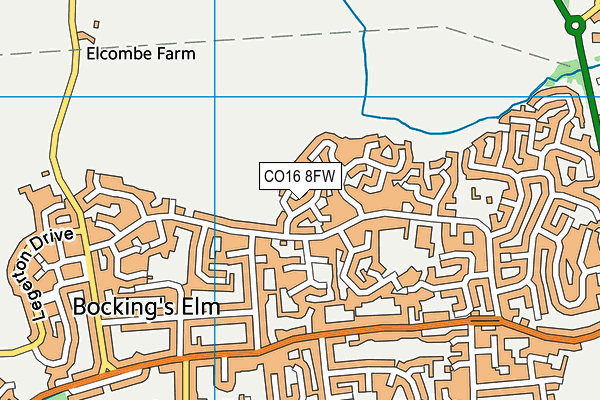 CO16 8FW map - OS VectorMap District (Ordnance Survey) CO16 8FW map - OS VectorMap District (Ordnance Survey)