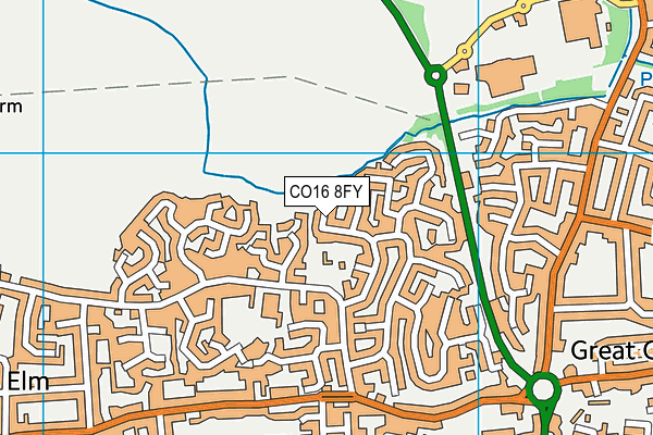 CO16 8FY map - OS VectorMap District (Ordnance Survey) CO16 8FY map - OS VectorMap District (Ordnance Survey)
