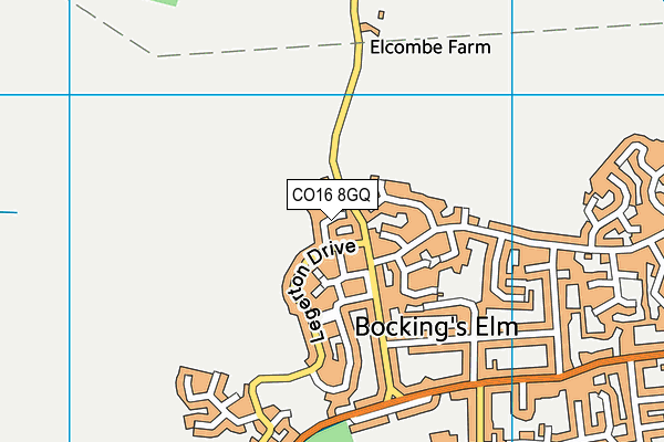 CO16 8GQ map - OS VectorMap District (Ordnance Survey)
