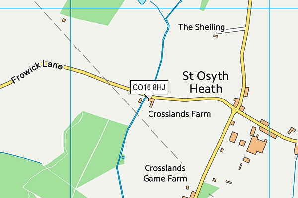 CO16 8HJ map - OS VectorMap District (Ordnance Survey)