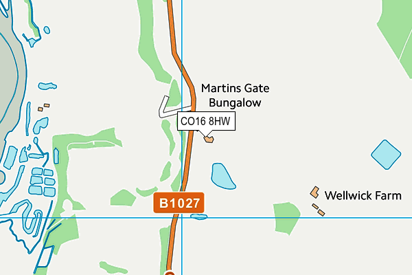 CO16 8HW map - OS VectorMap District (Ordnance Survey)