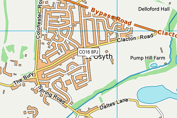 CO16 8PJ map - OS VectorMap District (Ordnance Survey) CO16 8PJ map - OS VectorMap District (Ordnance Survey)