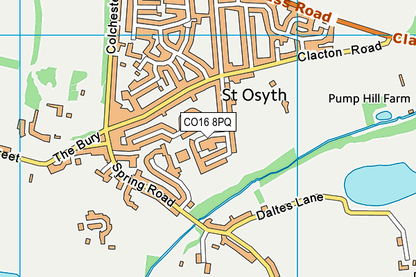 CO16 8PQ map - OS VectorMap District (Ordnance Survey) CO16 8PQ map - OS VectorMap District (Ordnance Survey)