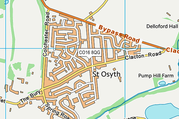 CO16 8QG map - OS VectorMap District (Ordnance Survey) CO16 8QG map - OS VectorMap District (Ordnance Survey)