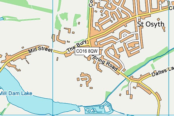 CO16 8QW map - OS VectorMap District (Ordnance Survey) CO16 8QW map - OS VectorMap District (Ordnance Survey)
