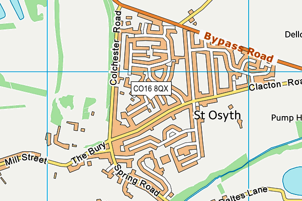 CO16 8QX map - OS VectorMap District (Ordnance Survey) CO16 8QX map - OS VectorMap District (Ordnance Survey)