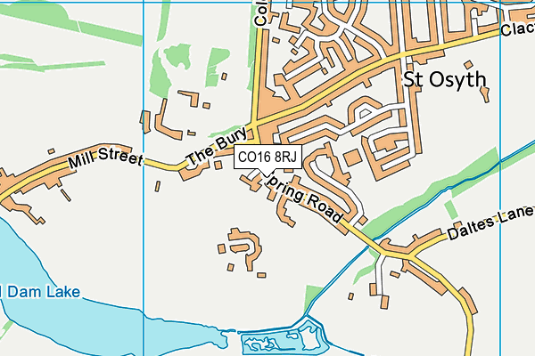 CO16 8RJ map - OS VectorMap District (Ordnance Survey) CO16 8RJ map - OS VectorMap District (Ordnance Survey)
