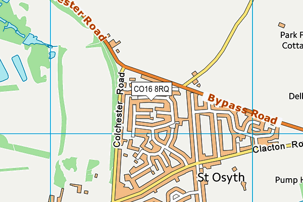 CO16 8RQ map - OS VectorMap District (Ordnance Survey) CO16 8RQ map - OS VectorMap District (Ordnance Survey)
