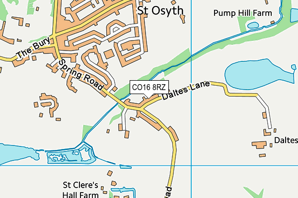 CO16 8RZ map - OS VectorMap District (Ordnance Survey)