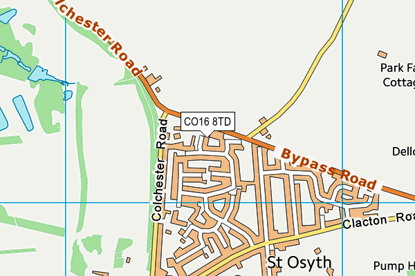 CO16 8TD map - OS VectorMap District (Ordnance Survey) CO16 8TD map - OS VectorMap District (Ordnance Survey)