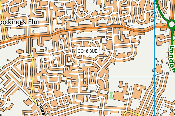 CO16 8UE map - OS VectorMap District (Ordnance Survey) CO16 8UE map - OS VectorMap District (Ordnance Survey)