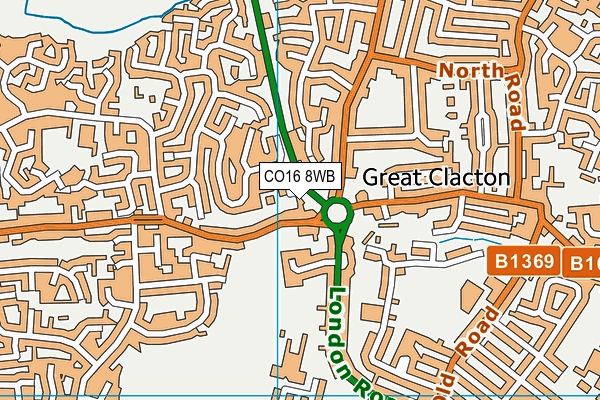 CO16 8WB map - OS VectorMap District (Ordnance Survey) CO16 8WB map - OS VectorMap District (Ordnance Survey)